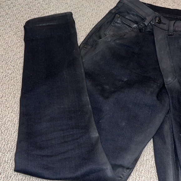 R13 Black Waxed X-Over Jeans - Picture 5 of 10